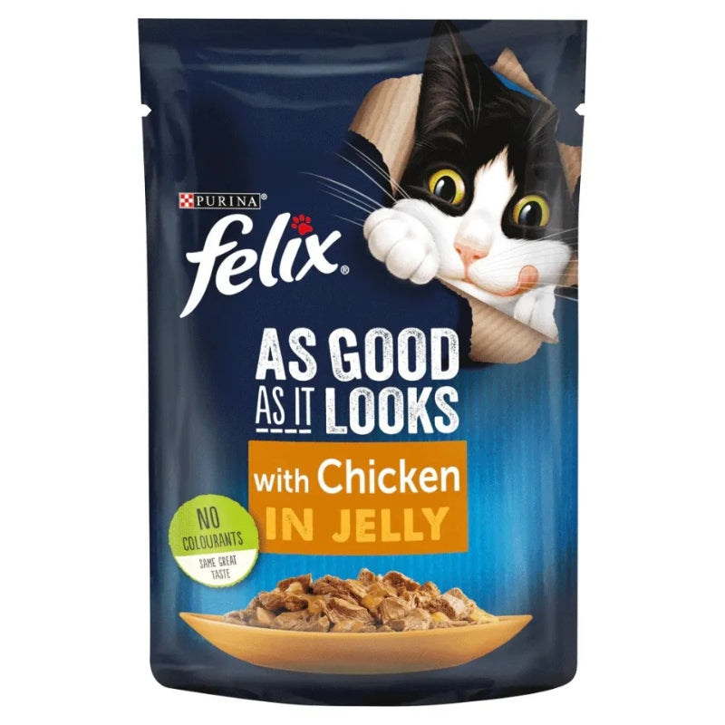 Felix Cat Jelly Adult As Good As It Looks, Chicken Flavor 85g