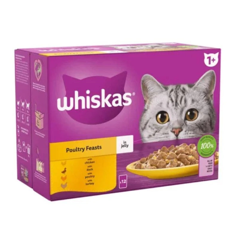 Whiskas Cat Jelly 1+ Poultry Feasts